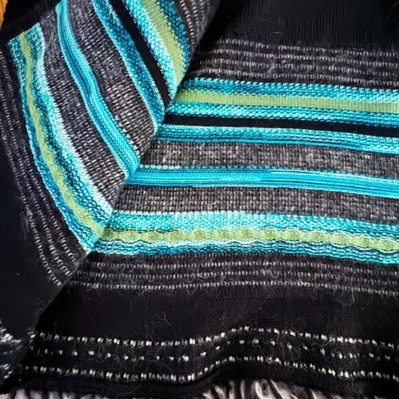 Vintage M Missoni black lightweight sweater cardigan with teal accents US 2 - Picture 10 of 16